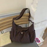 MQTIME  -  Korean Version Niche Large Capacity Lightweight New Solid Color Nylon Casual Solid Color Crossbody Bag