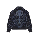  MQTIME  -  Fashion Geometric Printed Knitted Jackets For Women 2026 Autumn Long Sleeve Sweater Coats Single Breasted Lady Street Chic Tops