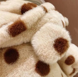  MQTIME  -  Baby Girls Jackets Children Winter Warm Faux Fur Coats Kids Fluffy Hooded Outwear New Toddler Plush Casual Clothing 2-8 Years