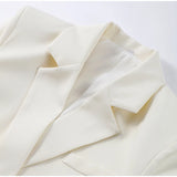 MQTIME  -  Blazer Suit Trouser Sets Women Solid Lace Up Turn-down Collar Coat High Waist Wide Leg Pant Suits Female 2025 Office Lady Outfit