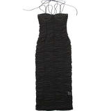 MQTIME  - European and American Style Sexy Mesh Hollow Suspender Skirt Women's Design Sheath Dress Dress Nightclub Dress Summer Dress