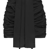 ﻿ MQTIME  -  Street Women Slash Neck Halter Ribbon Ruched Mini Dress 2025 Fall Evening Sexy Party Beach Vacation Dresses Vestidos