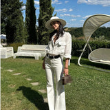  MQTIME  -  Spring New Hot Selling Slimming Design Horn Cut Cotton Solid Color Pants for Women