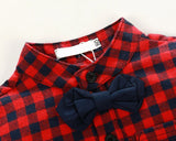 MQTIME  -  2Piece Fall Toddler Boy Outfits Newborn Clothes 0 3 Months Korean Fashion Plaid Long Sleeve Bodysuit+Jeans Baby Clothing BC1636