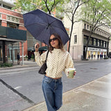 MQTIME  -  Korean Thin Loose Polka-dot Cardigan Jacket Spring and Autumn Fashion Street Style Women's Jacket