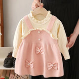 MQTIME  -  New Autumn Christmas Style Baby Girl Birthday Party Dress Kids Princess Dresses 2-6Yrs Children Knitted Clothes