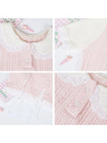MQTIME  -  French Temperament Sweet Peter Pan Collar Short Sleeve Lace-up Knitted Short T-Shirts