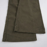 MQTIME  -  Vintage Low Rise Cargo Flare Pants Multi Pocket Streetwear Trousers