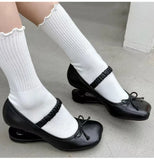 MQTIME  -  New Style Fashion Patent leather Bowknot Women Pumps Spring Summer Strange Fretwork High Heels Mary Jane Female Daily Shoes