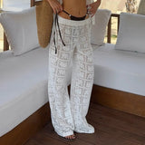 MQTIME  -  Floral Lace Sheer Women's Pants Sexy Fashion Casual Daily Beach Vacation Resort Streetwear Trousers New Women Pants