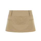  MQTIME  -  Spice Girl Khaki A-shaped Skirt