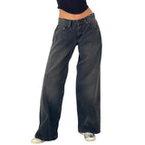 MQTIME  -  Y2K Baggy Jeans for Women Trendy Low Rise Casual Straight Leg Boyfriend Jeans Denim Pants with Pocket Streetwear