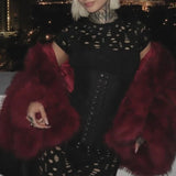 MQTIME  -  Solid Color Hooded Fur Coat Imitation Fur Warms Comfort and Stylish Fur