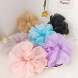 Mqtime Spring summer organza hair scrunchie large fairy chiffon women Elastic Hair Band Ponytail Holder Hair Tie Girl Gum Accessories