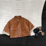 MQTIME  -  The Autumn and Winter New Children's Clothing Korean Style Boys and Girls Fashion Jacket Cotton Thickened Leather Jacket