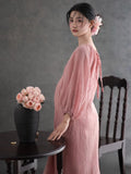 MQTIME  -   Pregnant Women Photo Shoot Dress Pink Maternity Gown for Studio Photography Sweet Outfits for Mothers Maternity Clothing