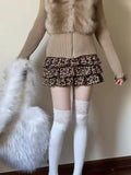 MQTIME  -  Sexy Leopard Print Mini Skirt for Women Y2k Harajuku Vintage High Wasit A-line Skirts Korean Summer Fashion Clothes Chic