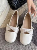 MQTIME  - Vintage Elegant Mary Janes Shoes Women Beading Fashion Sweet Round Toe Shoes Female Holiday Korean Design Flat Shoes 2024 Summer