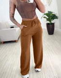 MQTIME  -  Woman Casual Tied Detail Pants with Pocket Temperament Commuting Summer New Daily Clothing Women's Fashion Trousers