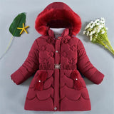  MQTIME  -  Kids Winter Outerwear Girls Padded Warm Down Jackets Children Thicken Hooded Outerwear Teenager Plus Velvet Parkas Kids Clothing