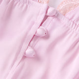  MQTIME  -  Summer Women Retro Satin Pajama Sets Sleeveless Camisole Tops with Shorts 2 Piece Outfits Lace Trim Sleepwear