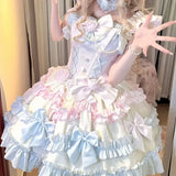 MQTIME  -  Sweet Lolita Young Girls Lolita Fashion Handmade Couture Frilly Dress Princess Core Women Boutique Wedding Party Costume