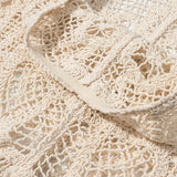 MQTIME  -  Women's Crochet Lace Flared Pants Boho Beach Vacation See-through Mesh Trousers Summer Casual Chic Hollow-out Sexy Slim Fit Pant