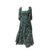 MQTIME  -  Boho Floral Maternity Dress Photography Backless Half Sleeve Ruffle Maxi Gown for Pregnant Women Gender Reveal Party Outfit