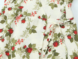  MQTIME  -  2026 Spring and Summer New Holiday Style Printing V-neck Lace-up Waist Dress