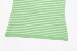 MQTIME  -  Green Striped Top Woman Chic Short Sleeve Off-shoulder Ribbed Knit Slim Fit Blouse  Casual Summer Street Holiday Shirts Y2k