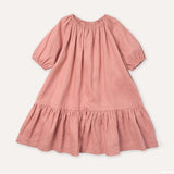  MQTIME  -  Summer Girls Soft Linen Ruffle Dress New Children's Puff Sleeve Casual Loose Cotton And Linen Gather Dresses TZ255