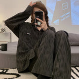 MQTIME  -  Bla Stripe Spwear Women's Long Sve Home Clothes Spring Autumn New Sle Internet Celebri Sle Girl Outdoor Wear