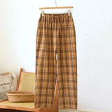 MQTIME  -   Plaid Design Pajama Pants For home Loose Sleepwear Women's Cotton Pyjama Bottoms Autumn Long Trousers Homewear Lounge Wear
