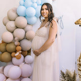 MQTIME  -  Maternity Summer Photography Dress Sleeveless Off Shoulder Soft Tulle Women Pregnancy Gown for Baby Shower Photoshoot