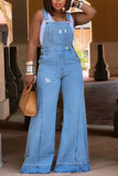 MQTIME  -  Plus Size Women's Jumpsuit Denim Pockets Overall Rompers Wide Leg Jeans Slim Streetwear Casual Fashion Jumpsuit for Women's