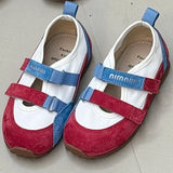 MQTIME  -  Summer Style Children's Girls Fashion Color-blocking Round-toe Flat Mary Jane Shoes Kids Toddler Princess Casual Sneakers