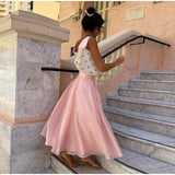 MQTIME  -  Elegant Dresses Date Modest Sweet Romantic V-neck Summer Charming French Stylish Feminine Trendy Women Party Evening Gown