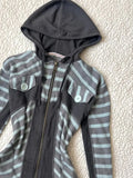 MQTIME  -  Winter Coat Y2k Stripes Vintage Punk Goth 90s Aesthetic Harajuku Streetwear Jackets Fashion Hoodie Grunge Casual Top Casual Emo