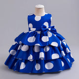 MQTIME  -  Polka Dot Girl Layered Dress Wedding Birthday Party Children's Princess Gown Kids Fashion Clothing Vestidos Toddler Dresses