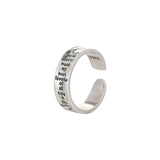 MQTIME -  Letter Wide Ring Women's Vintage Fashion Hip Hop Silver Color Open Index Finger Ring Fashion Jewelry