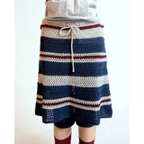 MQTIME  -   New Japanese Korean Street Heavy Knit Striped Skirt Unique Fashion Versatile A-line Half Skirt Trendy Design Elegant Women