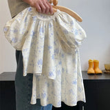 MQTIME  -  New Summer Baby Girl Clothes Suit Short Sleeved Cotton Flower Printed T-shirt+Skirt 3-7Yrs Children Clothing Set