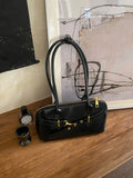MQTIME  -  Retro Handheld Commuter Bag Women's Large-capacity Bowling Bag Autumn Zipper Underarm Bag Double Strap Shoulder Bag