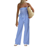 MQTIME  -  Elegant Floral Print Off-Shoulder Blouse and High-Waisted Palazzo Pants Set for Women s Autumn Fashion 2 Piece Outfit