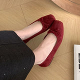 MQTIME  -  2024 Red Women New Flat Shoes Fashion Shallow Round Toe Ladies Elegant Ballerinas Soft Solse Outdoor Dress Mary Jane Shoes