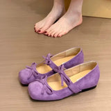 MQTIME  -  Women's Fashion Inner Increase Heel Shoes Spring New Square Head Shallow Mouth Suede Butterfly Knot Non-slip Heel Shoes