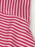 MQTIME  -  Women's Casual Stripe Lace Up Blouses Chic Asymmetrical Hem Sleeveless Loose Tank Tops Summer Lady Daily Street Shirts