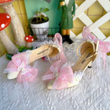 MQTIME  -  High Quality Designer Luxury Shoes Bridal Wedding Shoes Y2K Heels Lolita Cosplay 2000S Heels Bow Butterfly Heels Party Shoes