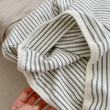  MQTIME  -  Spring Kids Basic Tee Unisex Striped Long Sleeve T-Shirt Soft Cotton Round Neck Casual Top