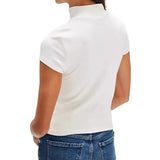 MQTIME  -  Spring and Summer New Tight Short-sleeved T-shirt Casual Lapel Button-up Top Women's Clothing